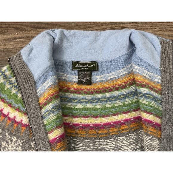 Eddie Bauer VTG 90’s Women’s Sweater Fair Isle Lambswool Angora LT Cottagecore - Picture 5 of 12